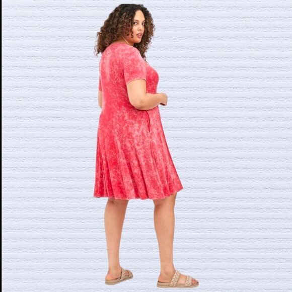 TORRID Plus Size Mini Super soft V-Neck Trapeze Dress. - Picture 10 of 16